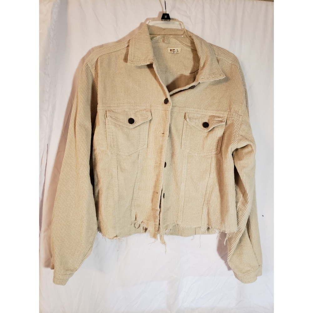 Women's Pol Cream Distressed Corduroy Jacket Size S